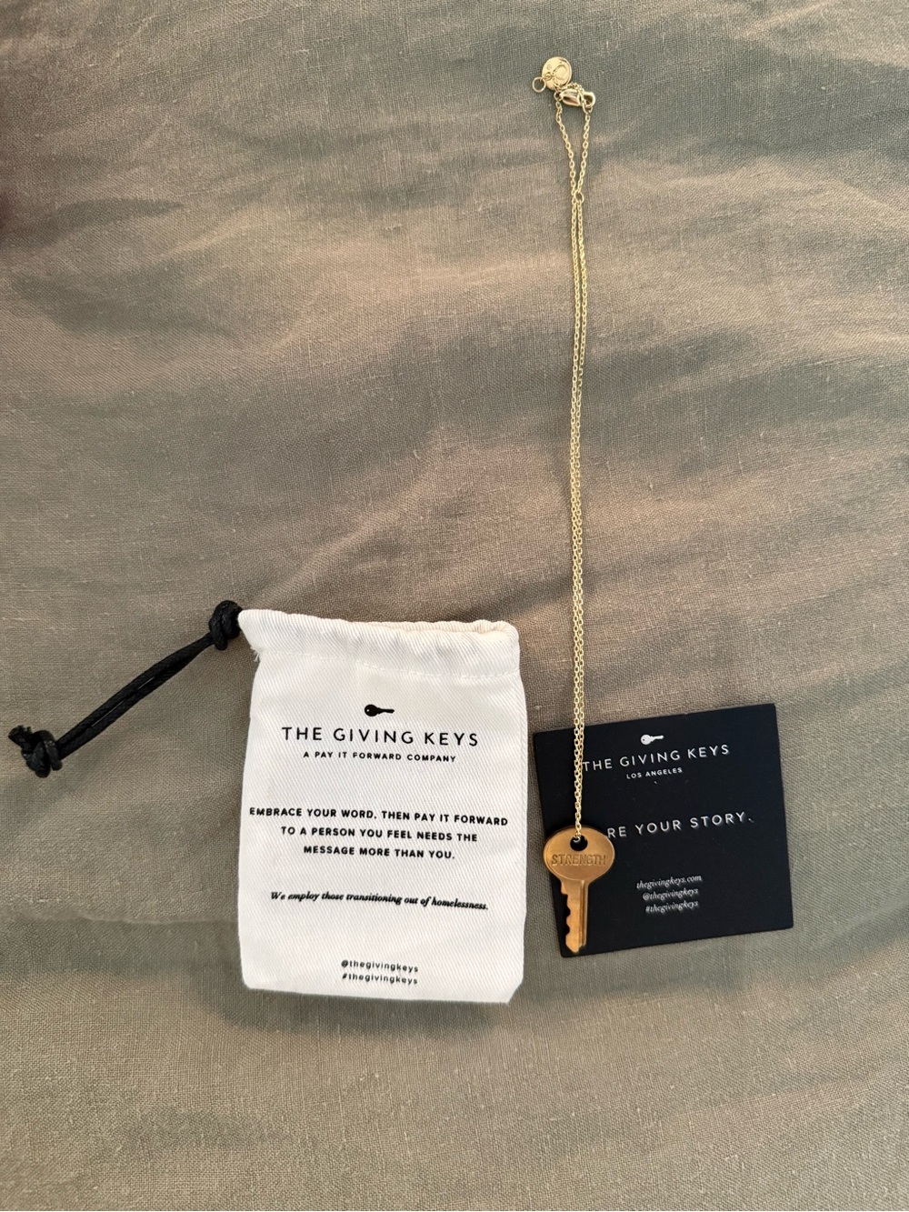 The Giving Keys Gold Key Pendant Necklace with Gold Chain